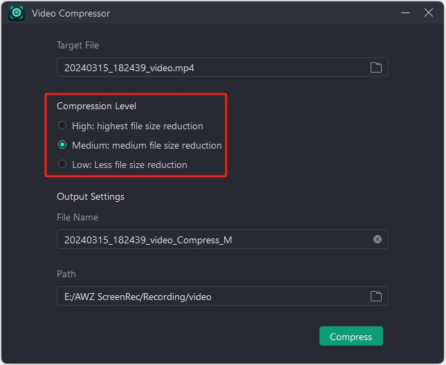 Compress media file