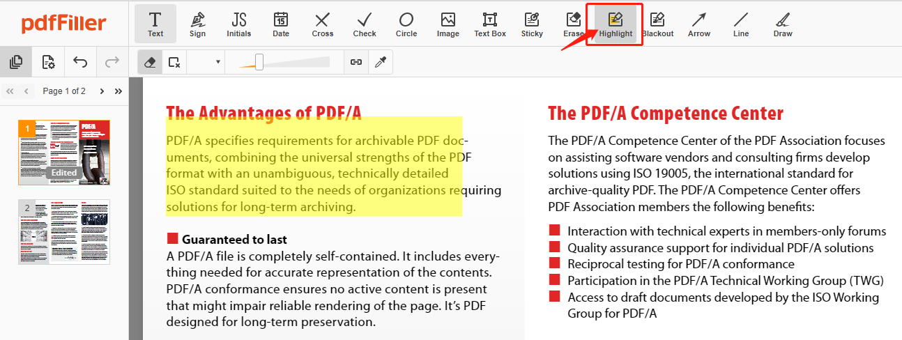 pdffiller-highlight-text