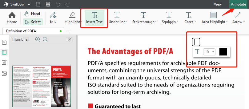 how to insert text in a pdf