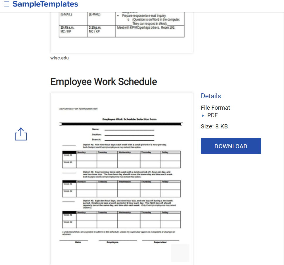 work-schedule-template