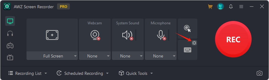 Record keyboard keypress