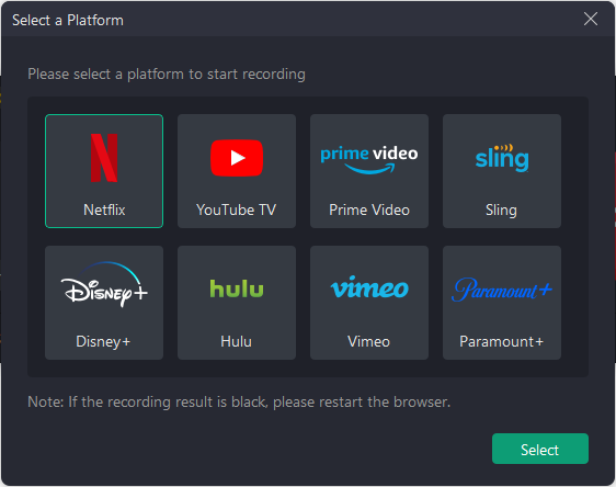 AWZ Screen Recorder navigation - Record Streaming Video