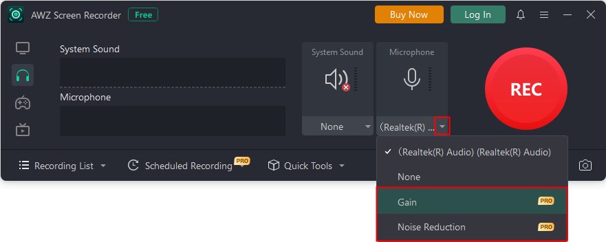 Gain and noise reduction