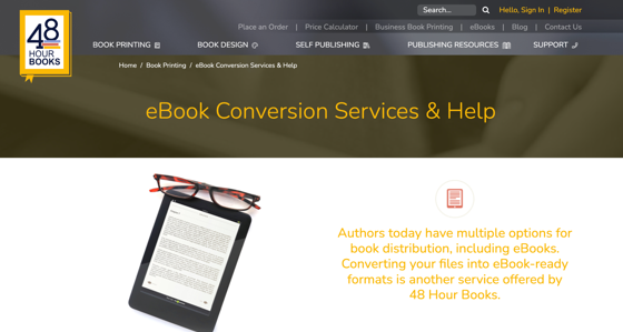 48 Hour Books ebook conversion service