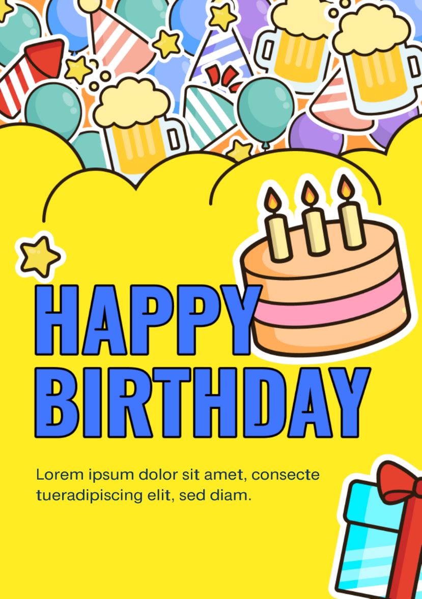 Happy birthday card template 01