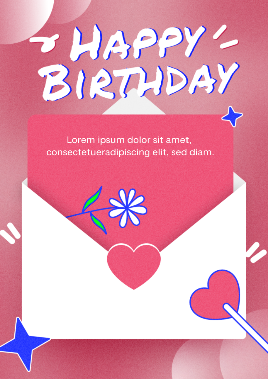 Happy birthday card template 02