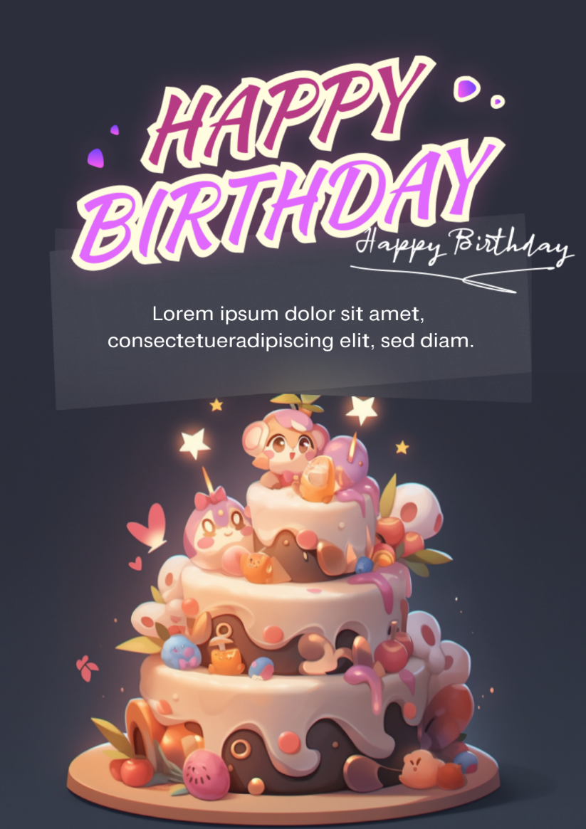 Happy birthday card template 03