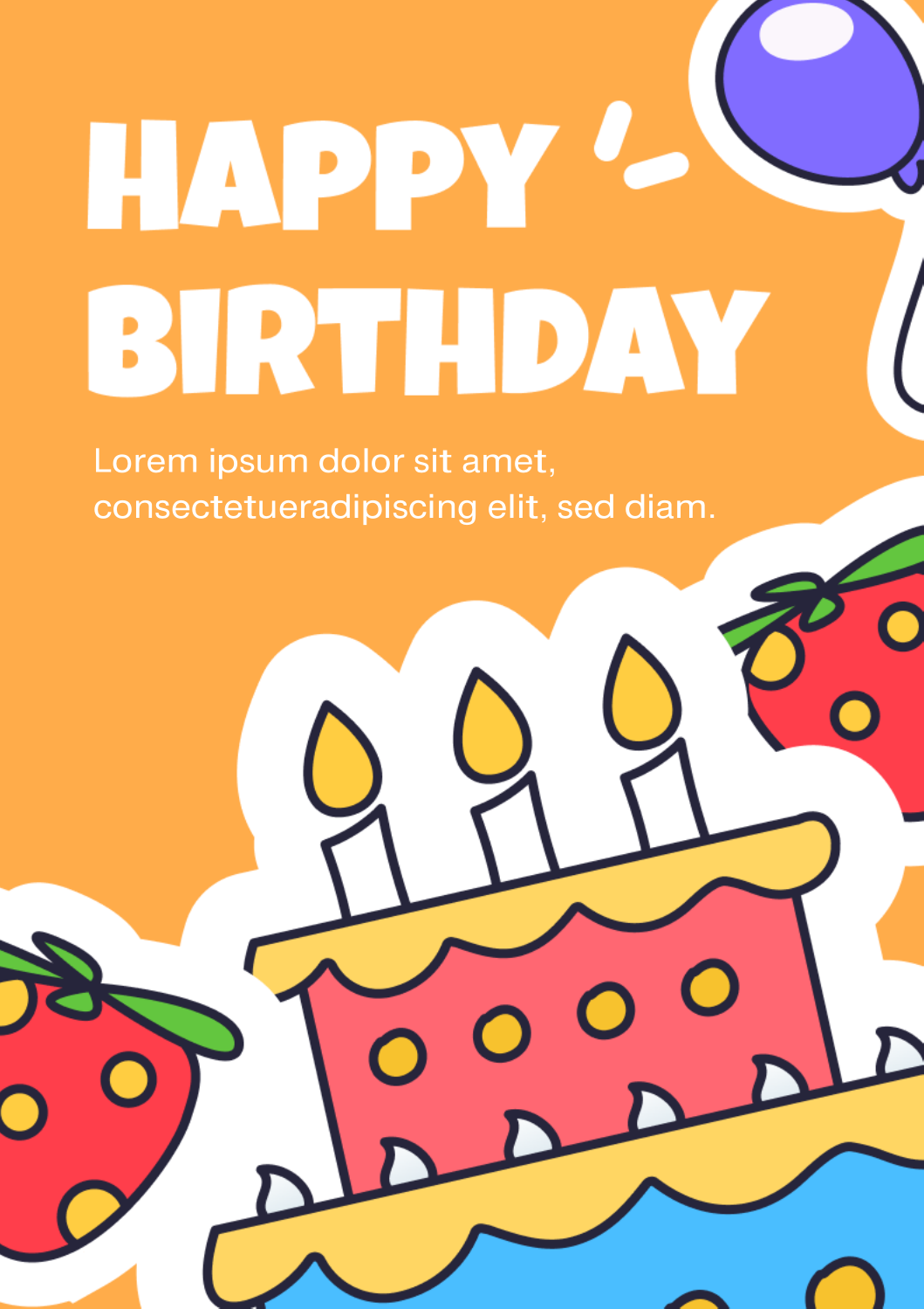 Happy birthday card template 06