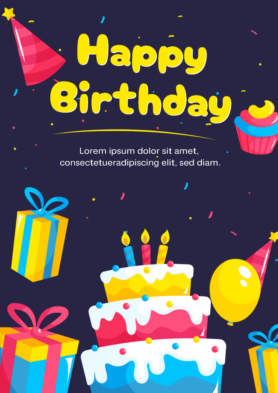 Happy birthday card template 07