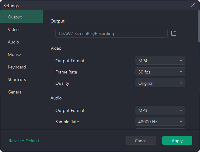 AWZ Screen Recorder navigation - See more