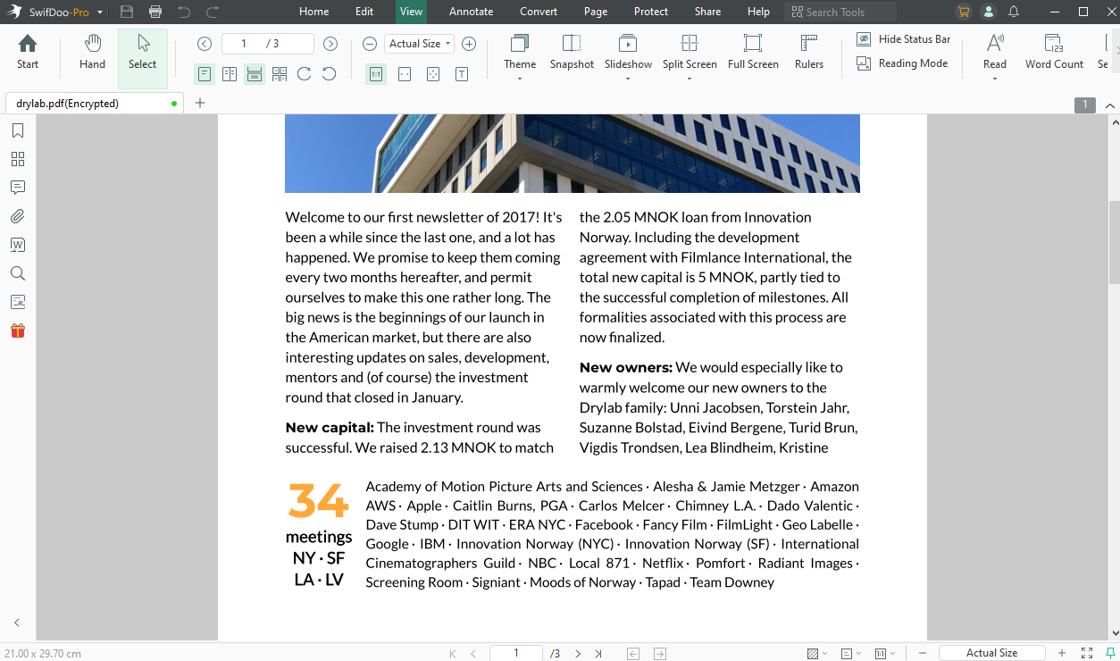 The main interface of SwifDoo PDF