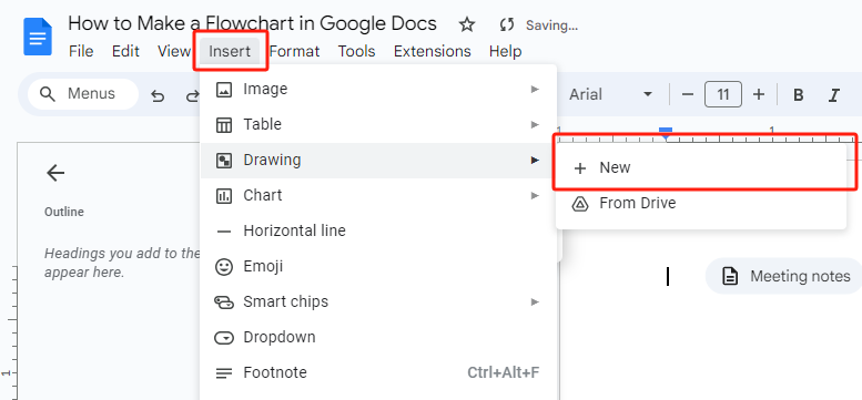 Access the Drawing Tool in Google Docs