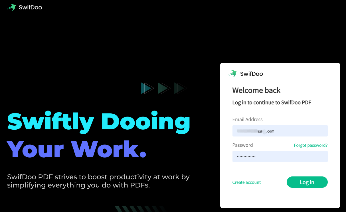 Activate SwifDoo PDF step 2 sign in