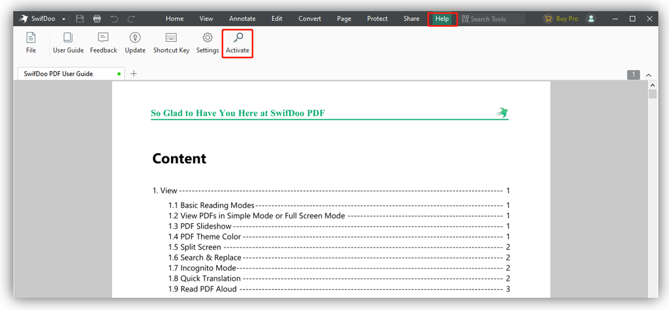 Activate SwifDoo PDF with license key step 3