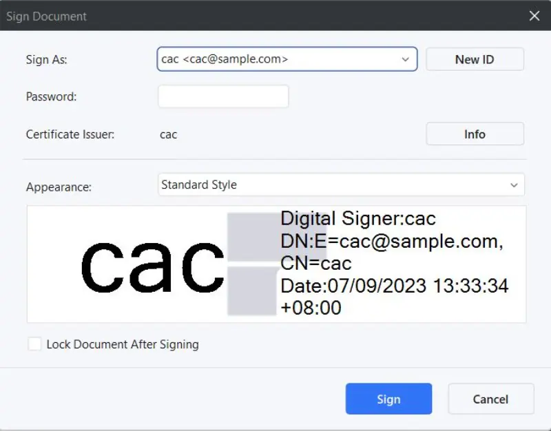 Add a CAC Signature Wondershare PDFelement