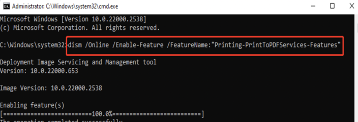 Way 4: How to Add Microsoft PDF Printer Using Command Prompt