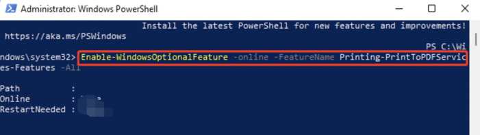 Way 5: How to Add Print to PDF Printer on Windows via PowerShell