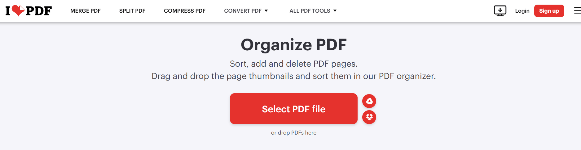 iLovePDF Organize PDF