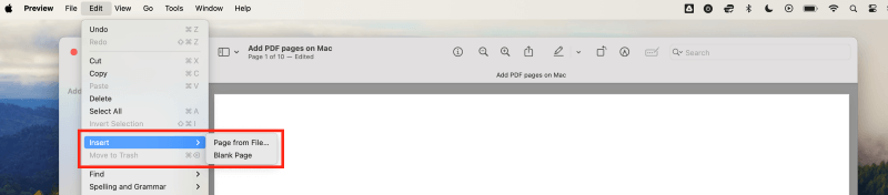 Add Blank Page to PDF Using Preview