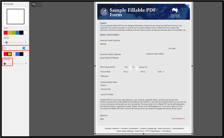 add border to PDF with online PDF Bob 2