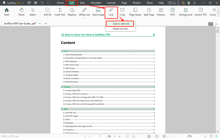 How to Add Email Link to PDF Using SwifDoo PDF 1