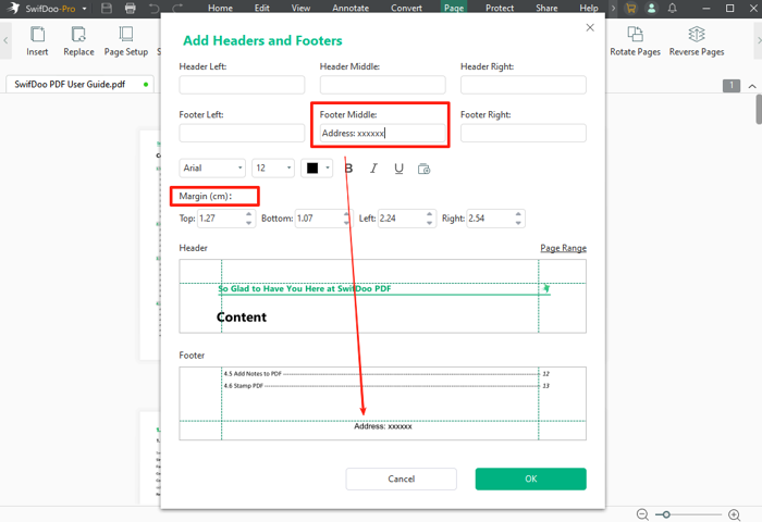 Add Header and Footer in PDF on Windows 4