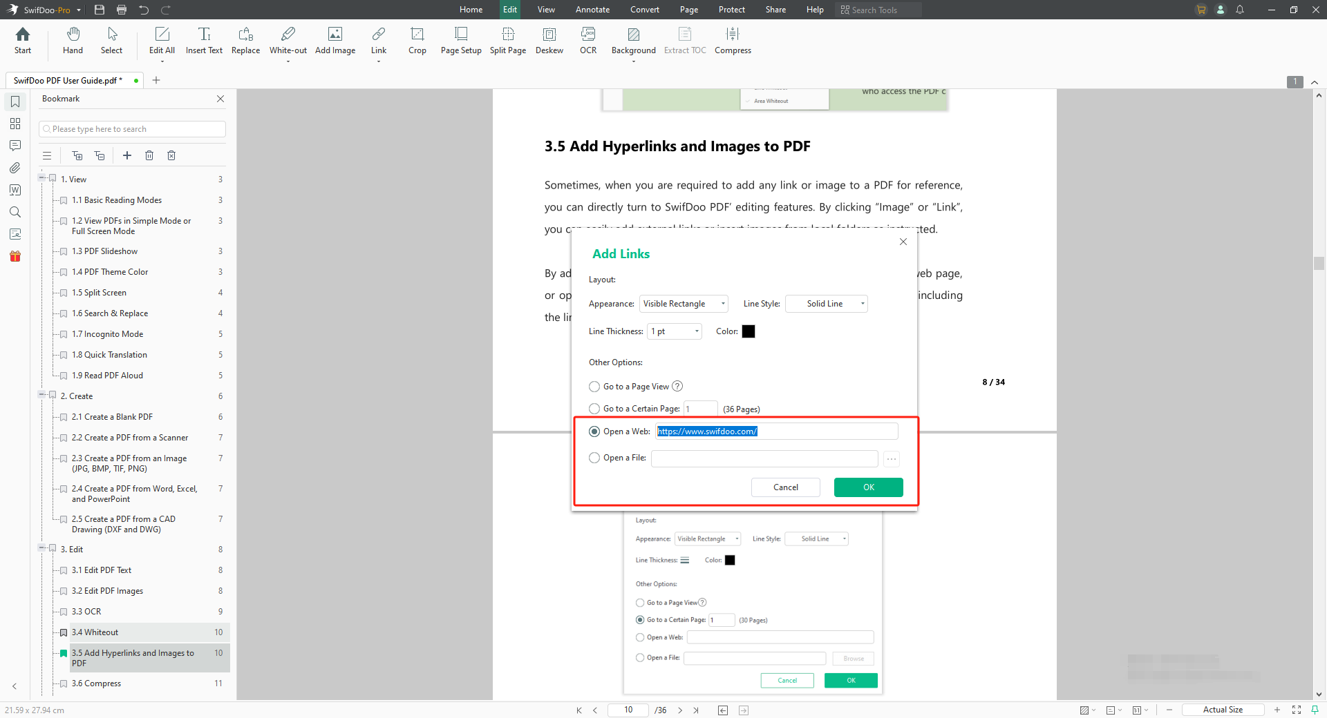 add hyperlink to pdf