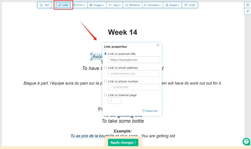 Add Hyperlink to PDF Online 
