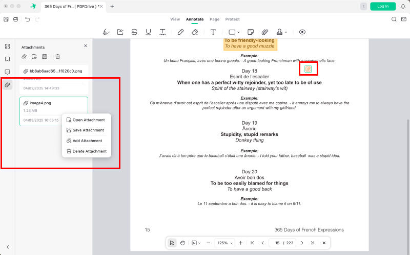Manage Attachments