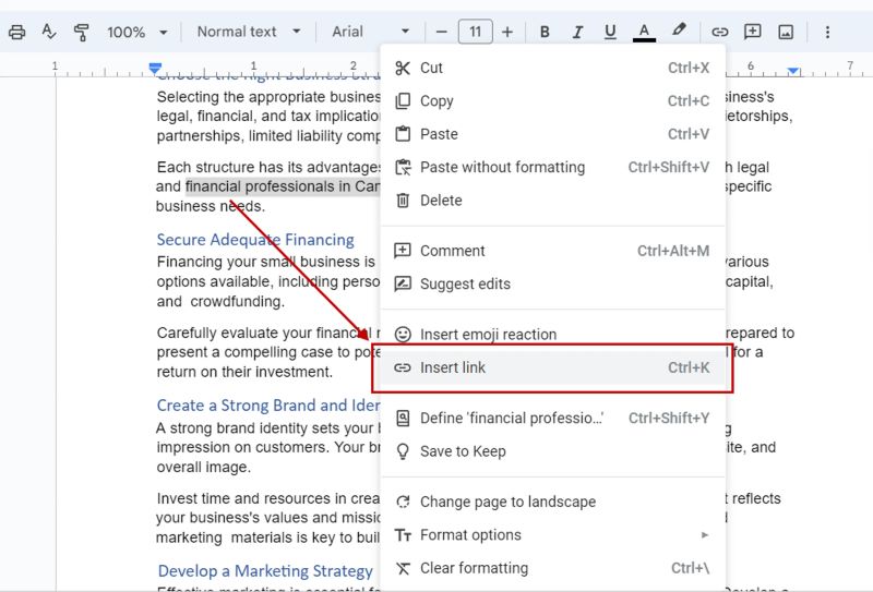 Add Hyperlink to PDF via Google Docs