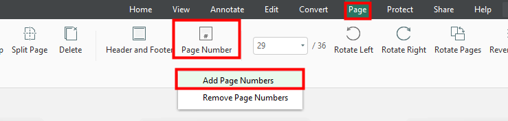 Add page numbers in Word with SwifDoo PDF 1