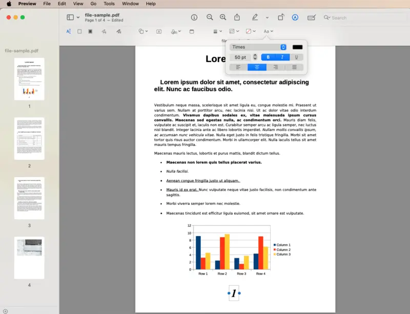 Add Page Number to PDF via Preview