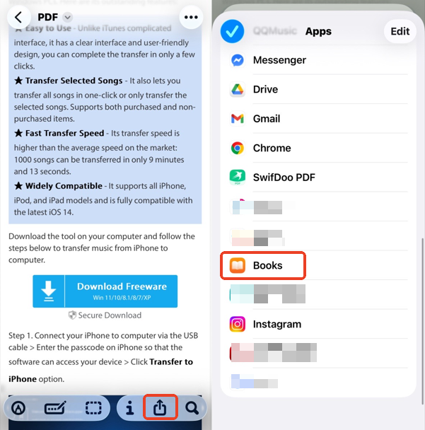 Import App Books from Files App
