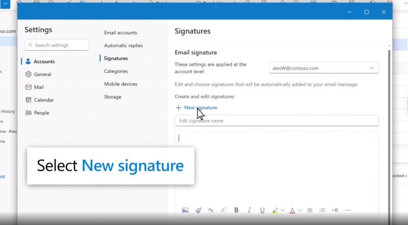 New signature
