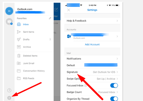 Add Signature in Outlook Mobile App