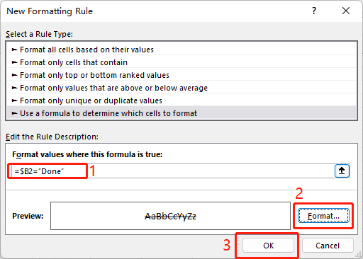 add-strikethrough-in-excel-with-conditional-formatting-step4.png