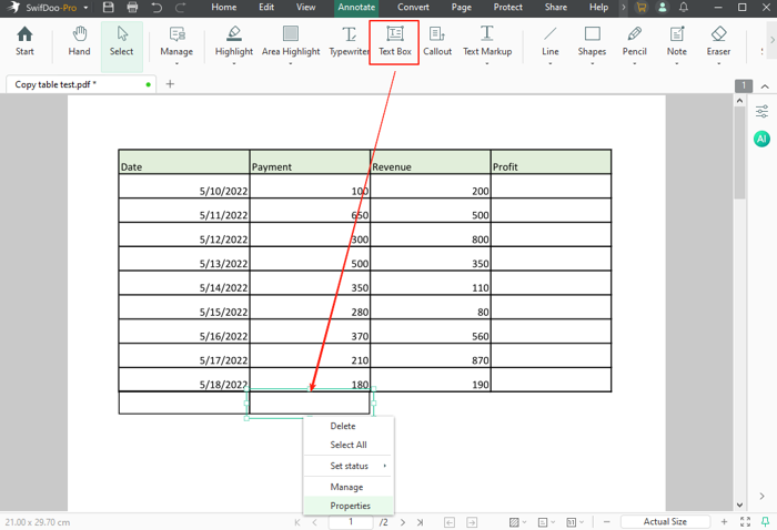 Insert Table in PDF as Image 3
