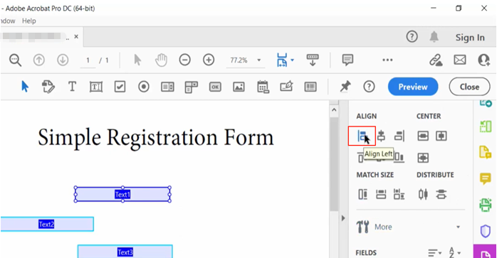 Add a Table to a PDF by Adding Text Fields 3