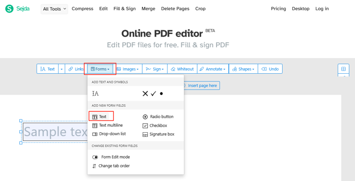 Add a Table to a PDF by Adding Text Fields 4