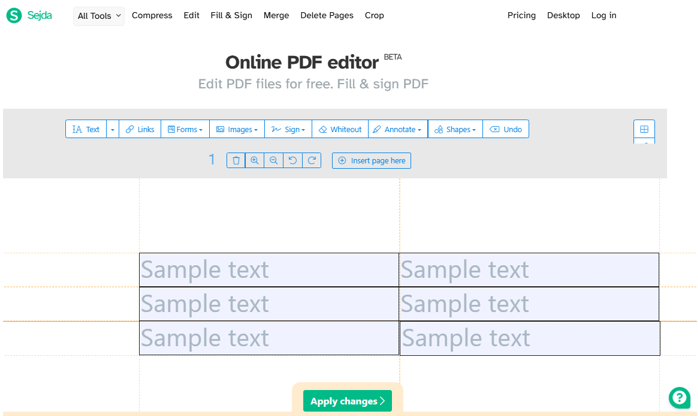 Add a Table to a PDF by Adding Text Fields 5