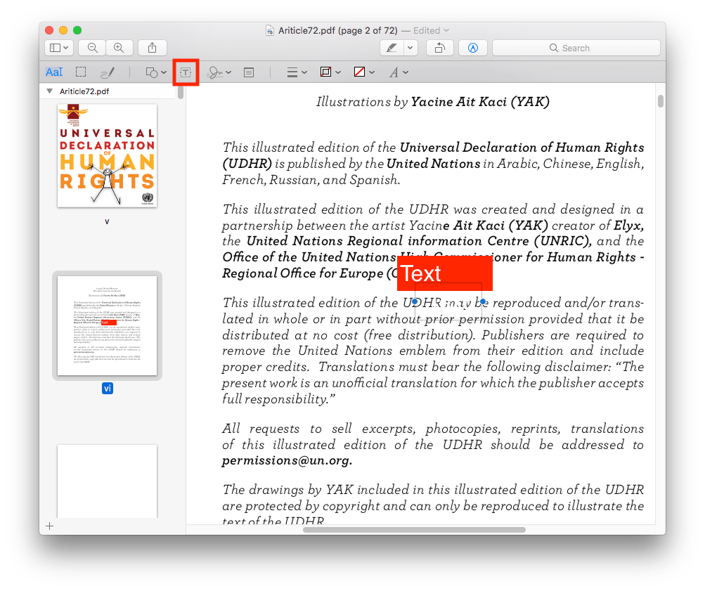 Add Text Box in Preview