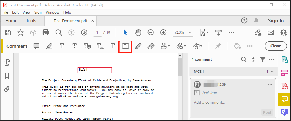 adobe acrobat add text box to pdf