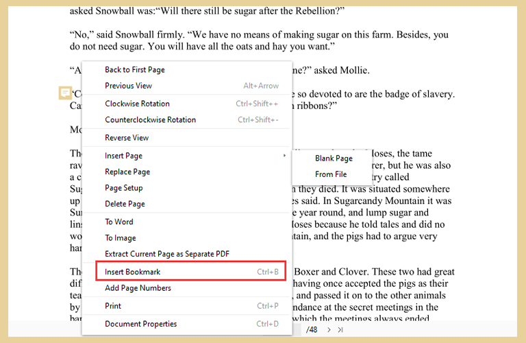Adding bookmarks by SwifDoo PDF