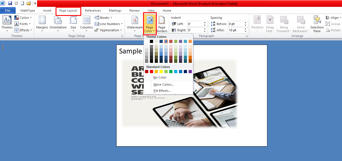 Adjust Colors and Backgrounds in Word