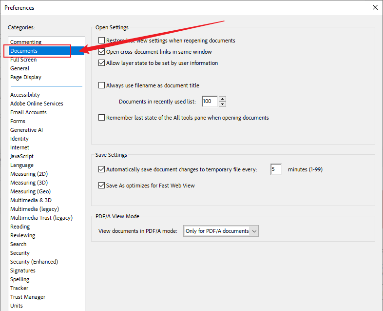 Go to the Preferences of Adobe Acrobat and go to Documents to clear caches