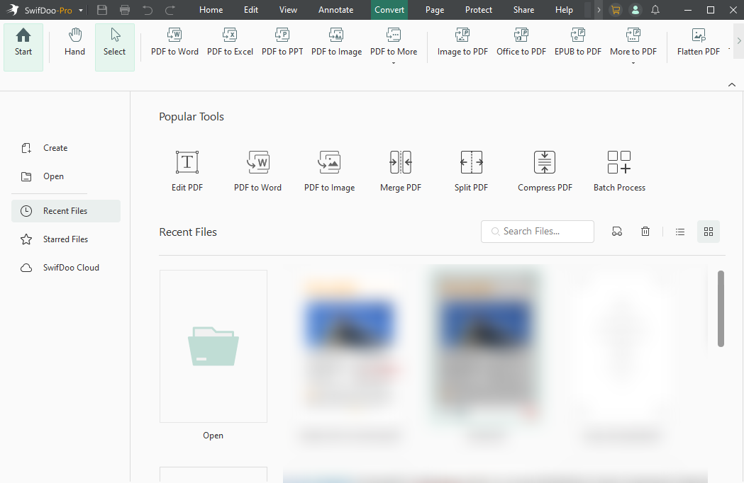The main interface of SwifDoo PDF