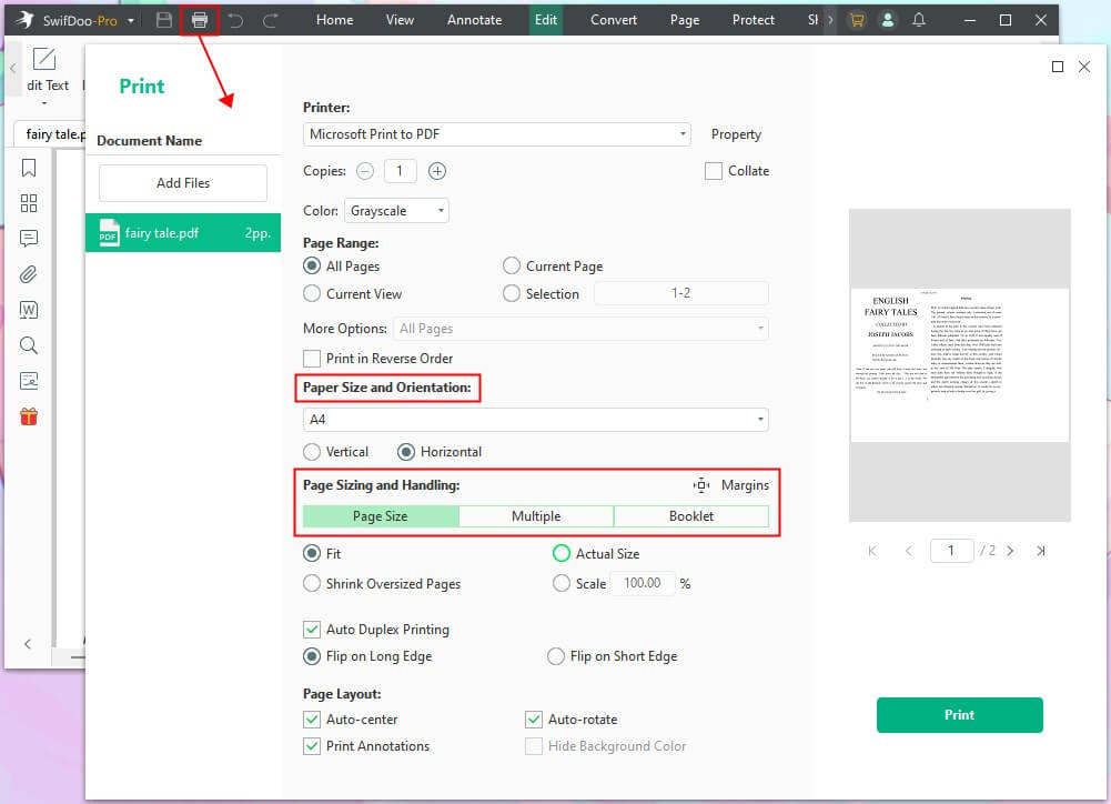 Print PDF with SwfiDoo PDF