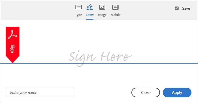 Adobe Acrobat Sign PDF Window