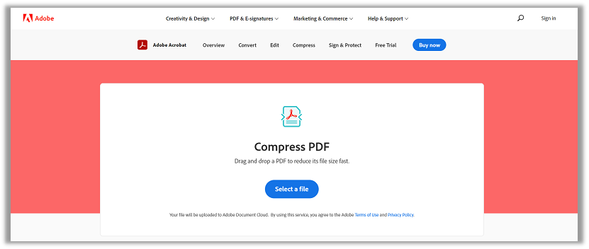 How to compress PDF in Adobe online