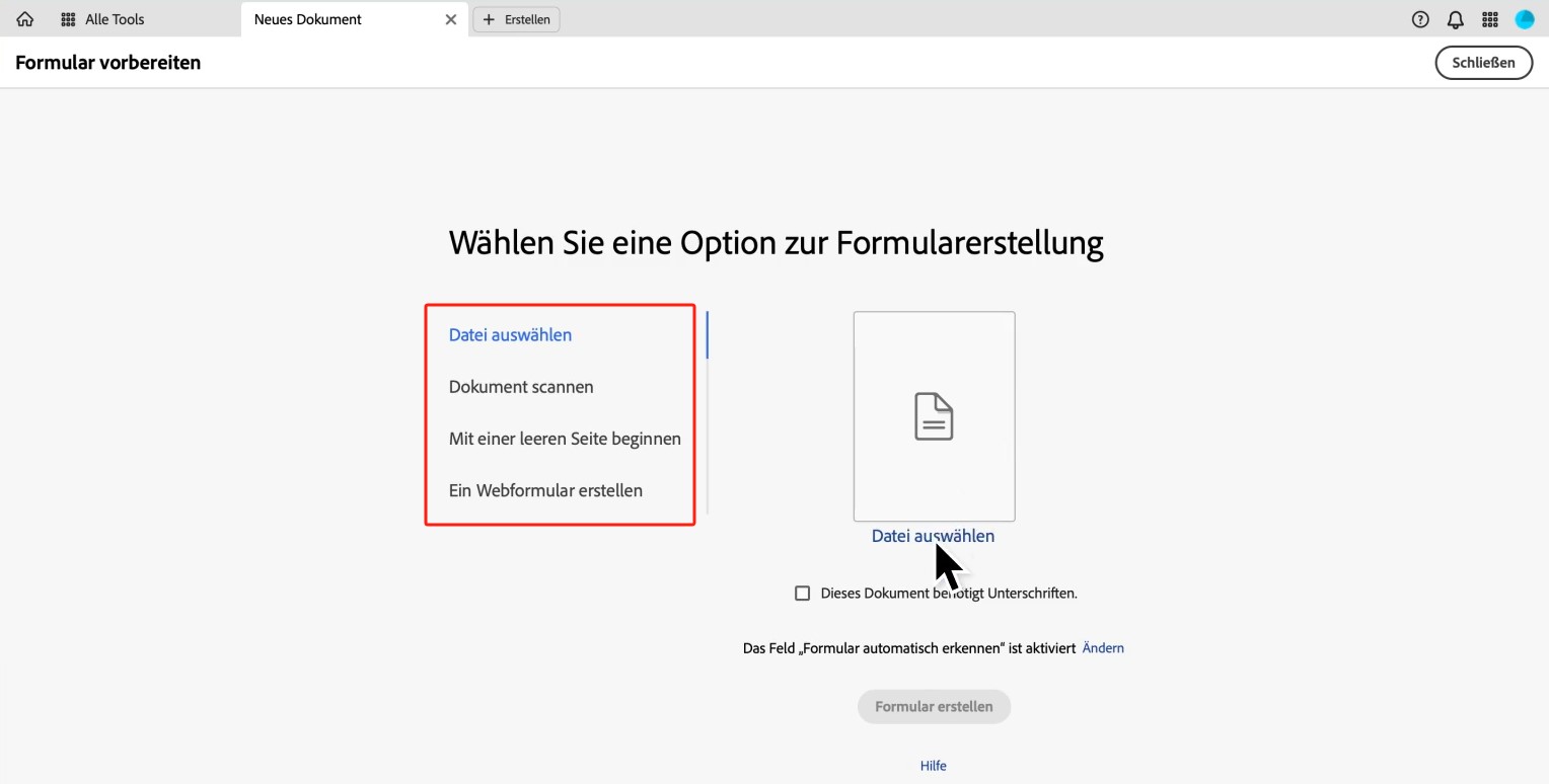 Adobe Formular vorbereiten & erstellen 